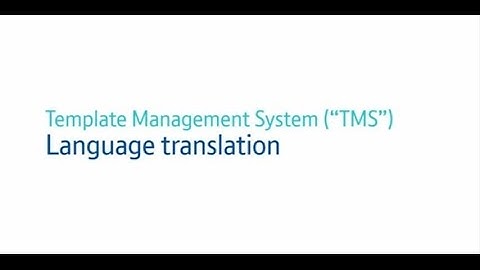 Template Management System (TMS) - Language Translation