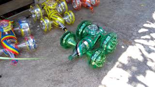 Carrinhos Feitos Com Garrafas Pet. Modelo Nº 07 Verde