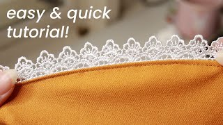 How to add lace to your hem // LACE HEM tutorial