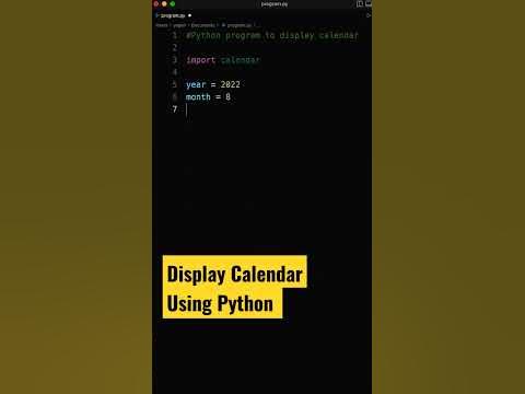 Display Calender using Python Code #shorts #coding #programminglife ...