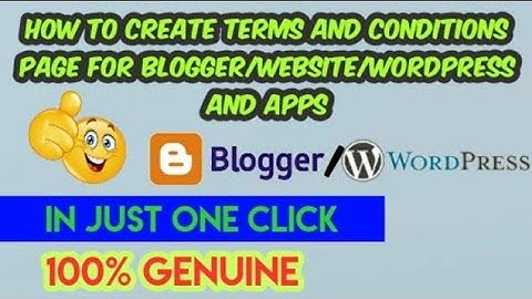 how to create terms and conditions page in blogger/website/wordpress | terms and conditions page