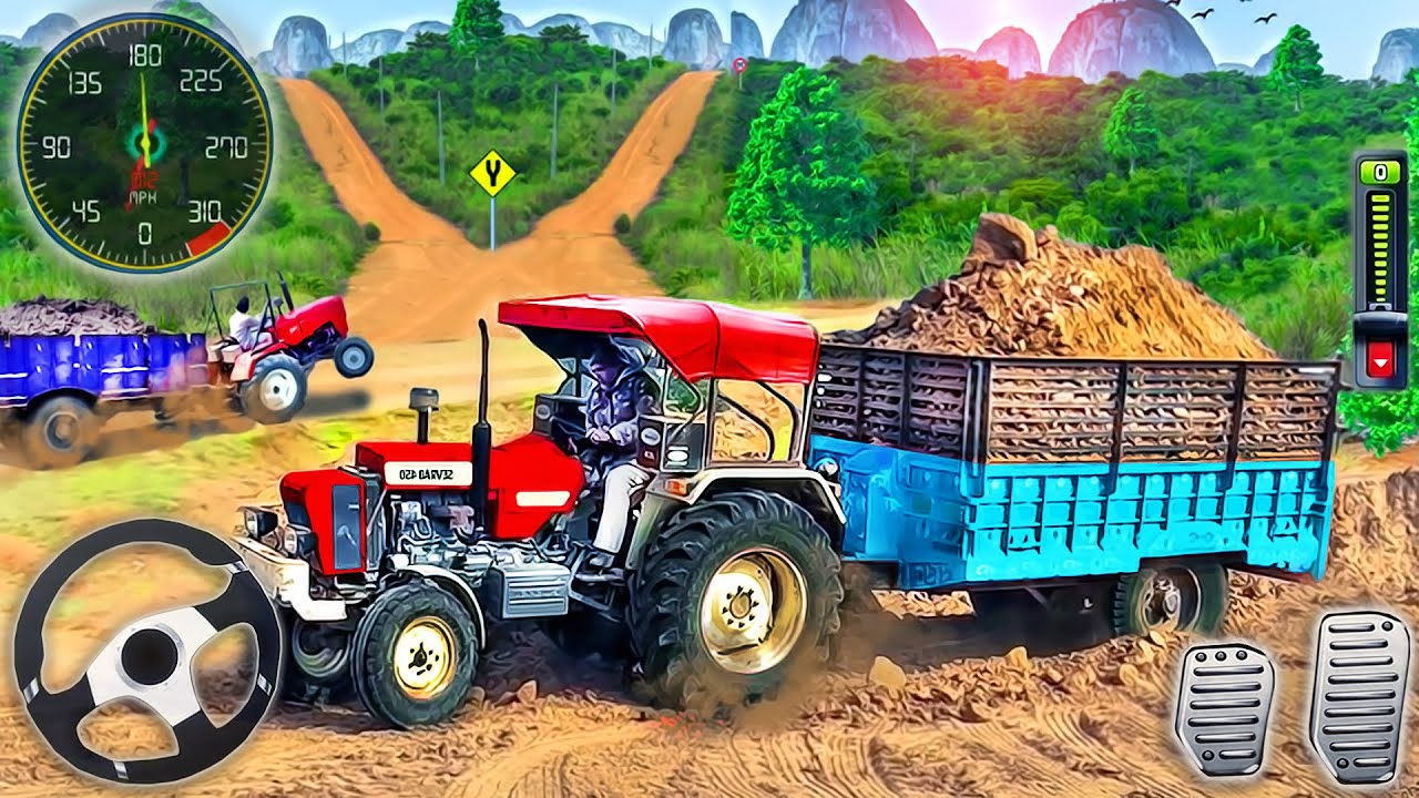 Real Farming Cargo Tractor Uphill Driver Offroad Heavy Tractor