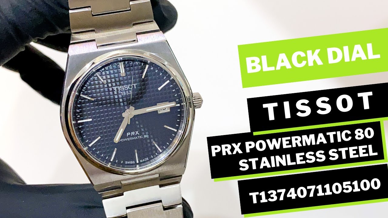 TISSOT PRX POWERMATIC 80 BLACK DIAL T1374071105100