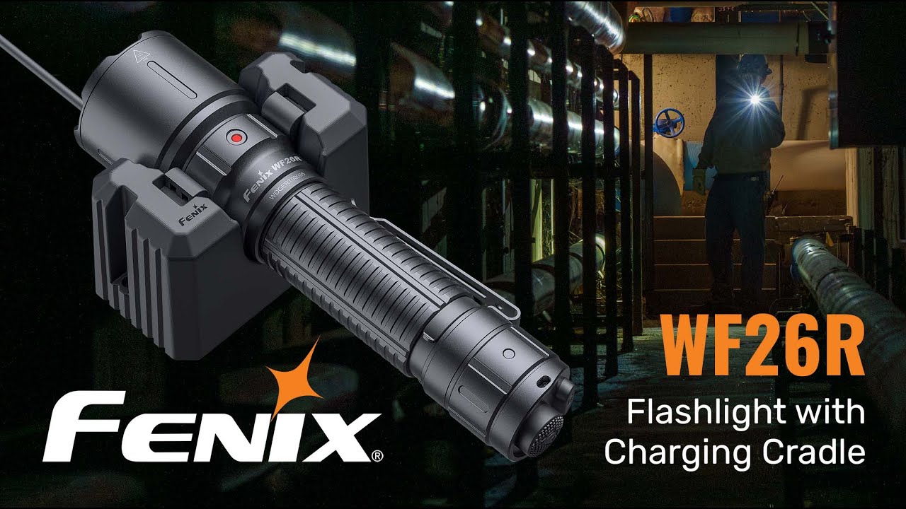 Fenix WF26R Linterna de policía recargable, 3000 lúmenes, luz súper  brillante con base de carga y organizador LumenTac