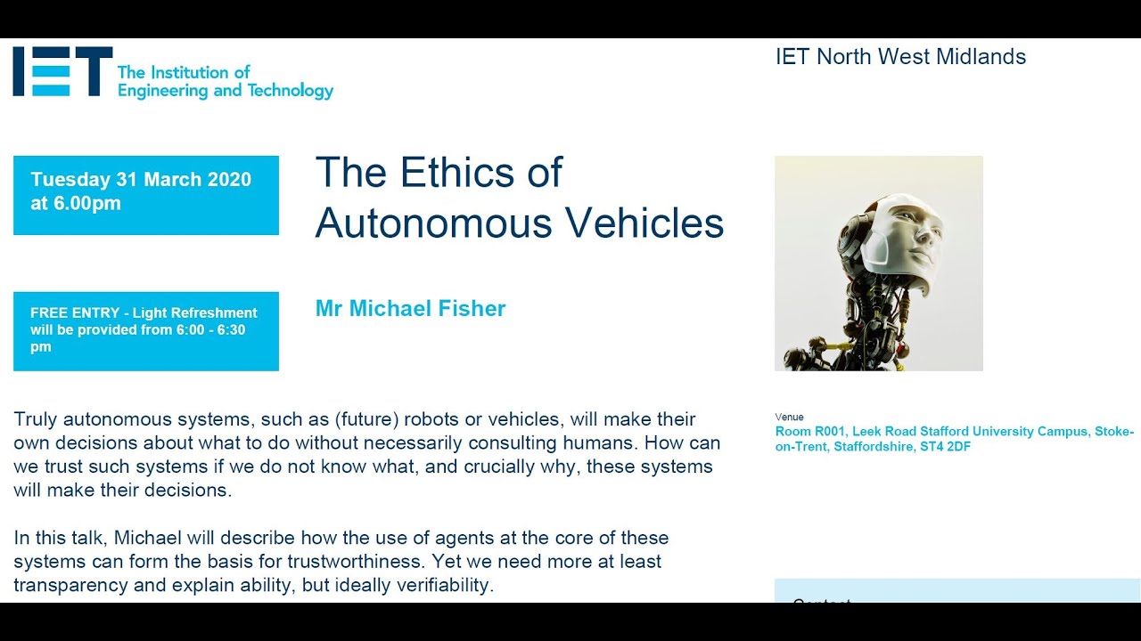 Ethics of autonomous vehicles YouTube