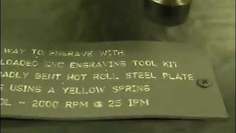 SPRING LOADED TOOL ENGRAVING THE BADLY BENT HOT ROLL STEEL PLATE