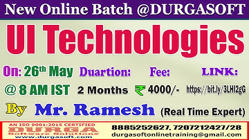 UI TECHNOLOGIES Online Training @ DURGASOFT
