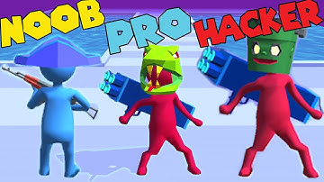 NOOB vs PRO vs HACKER in Gun Clash 3D ! (Level 112 - 118 )