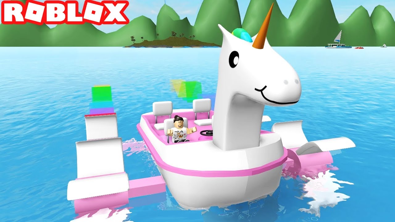 MY UNICORN PADDLE BOAT IN ROBLOX SHARK BITE | Doovi