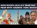 Modi mocks congress indias nuclear pak fears with bangle jibe as farooq calls for talks