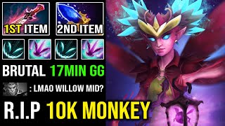 BEYOND BROKEN HERO 100% Delete 10K MMR Monkey King Like A Boss with 17Min GG Mid Dark Willow DotA