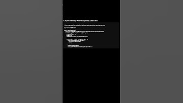 longest substring without repeating charactor