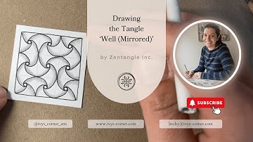 Zentangle Grid Tangle: Well (Mirrored Fragments)