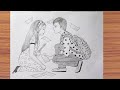 Valentines day very romantic sketch pencil  farjana drawing academy 