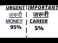 Urgent/Important Difference |money vs career|