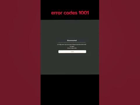 error codes 1001!!! - YouTube