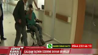 Çalişan İşçi̇ni̇n Üzeri̇ne Duvar Devri̇ldi̇