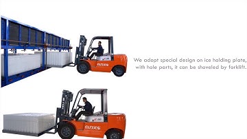 Focusun direct block ice machine with forklift system
