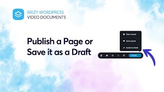 Celebrity Switch between a draft page or publishing the page in WordPress | Brizy Video Documentation Wealth