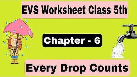 EVS worksheet for class 5th || Chapter - 6  Every Drop Counts ||