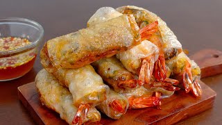 CRISPY Vietnamese Egg Rolls  Shrimp Spring Rolls Recipe With Dipping Sauce (Chả Giò Recipe)