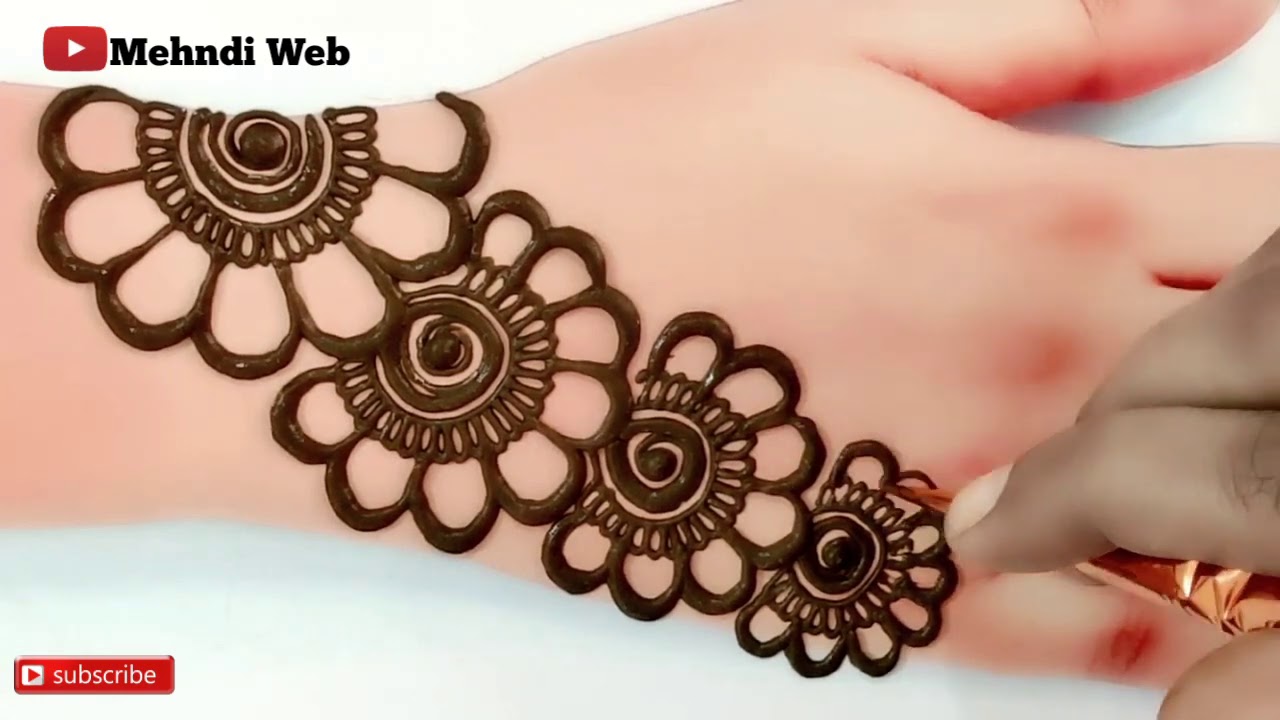 Simple & Stylish Back Hand Mehndi Design | Easy Jewellery style mehndi ...