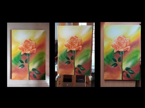 How To Paint A Simple Rose In Oil | Oil Painting Time Lapse #2~ Orange ...