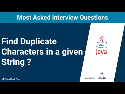 Java 8 Q&A | Duplicate Characters in a given String | Core Java | Interview Question