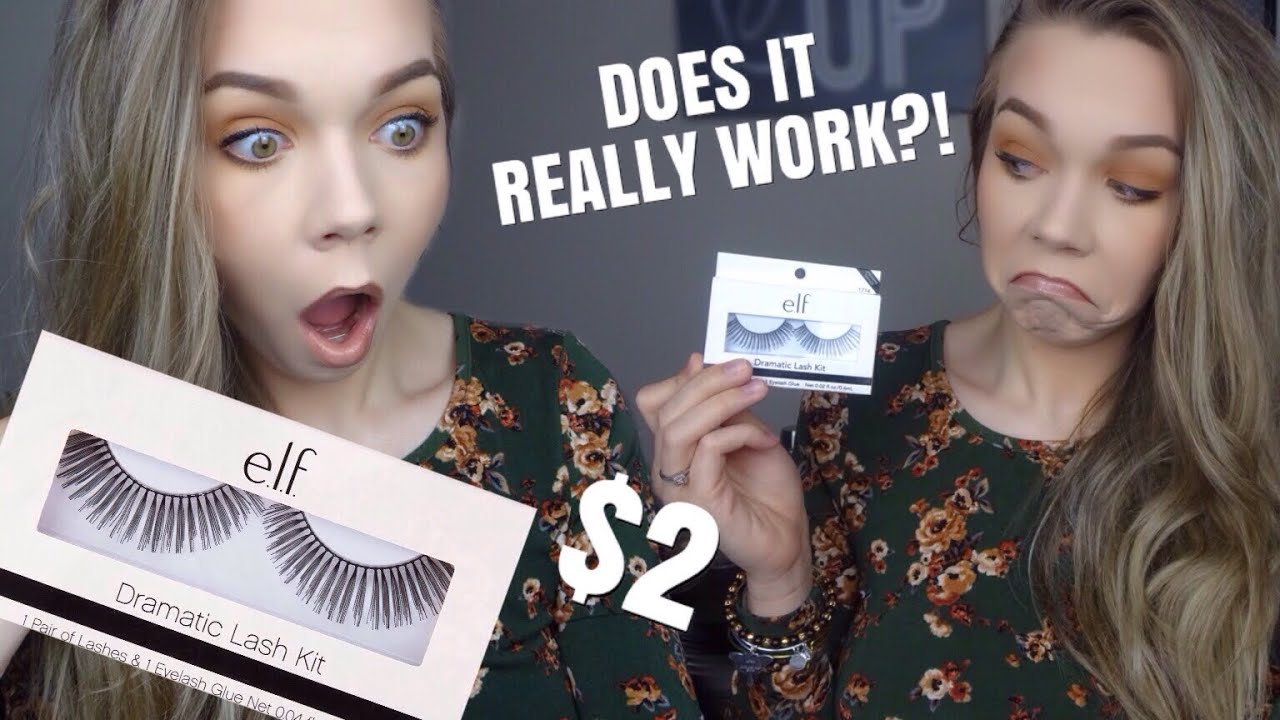 Trying Out The Viral Eyelash Hack On 2 ELF Dramatic Lashes YouTube
