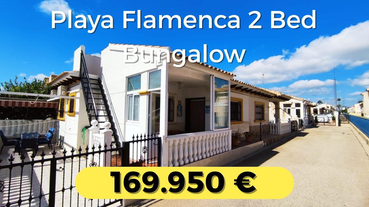 €169,950 Playa Flamenca Bungalow for Sale – 2 Bed Home in Gated Community with Roof Solarium