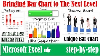 How to create pictogram, filled shaped chart, ranking board and progress bar in Excel