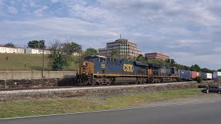 CSX 888 Leads Q157-29 Intermodal/Autorack train with a weak 2nd gen K5HLL at Newburgh NY