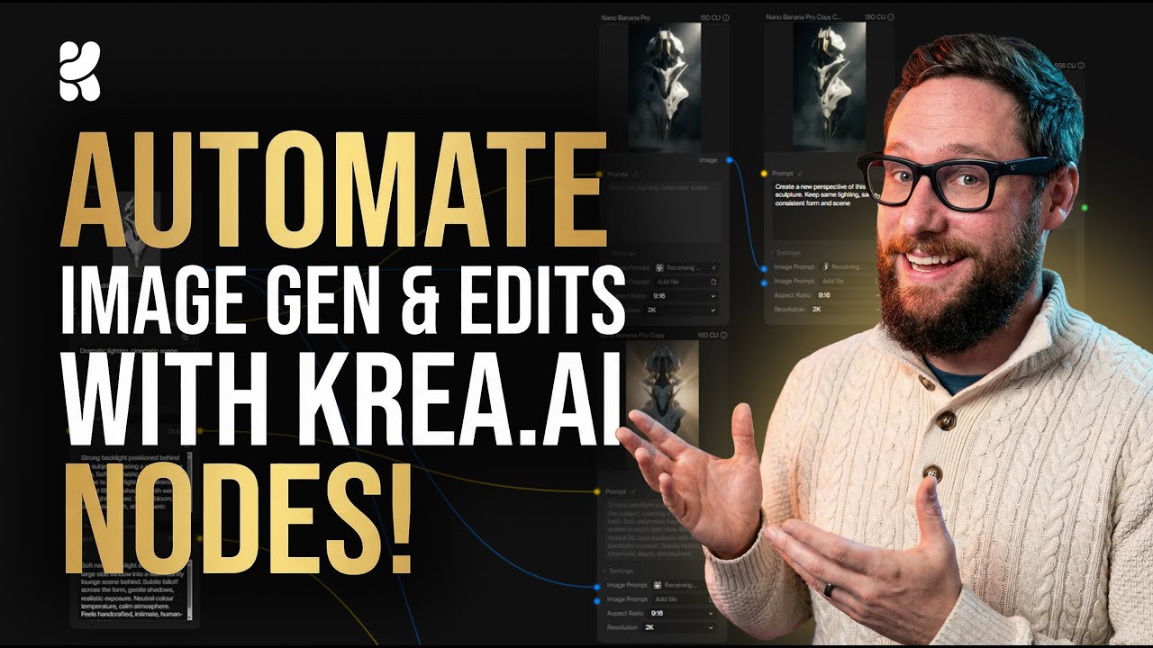 Automate image gen and edits with Krea.ai Nodes!