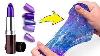 MakeUp and Glitter Make Beautiful Galaxy Slime
