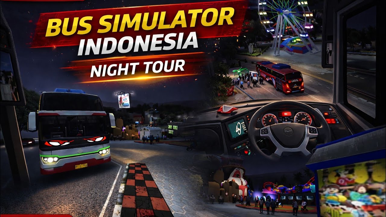 BUSSID Night Tour Gameplay | Realistic Lights & Rain Drive 🌧️🌃