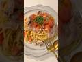 夫が作ってくれた豚しゃぶとトマトの冷製パスタ🐷🍅 #パスタ #夏レシピ
