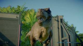 Releasing rexy the T-rex. jurassic world evolution 2.