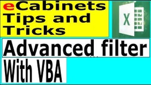 Advanced filter in Vba to summarize your eCabinets Cut list in excel.