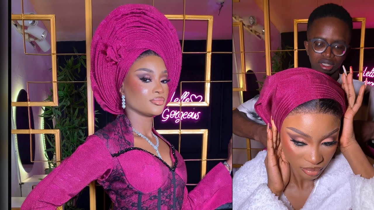 Tutorial on how to tie bridal ace 𝐆𝐞𝐥𝐞 #gelestyles #latestgele #makeup #fyp
