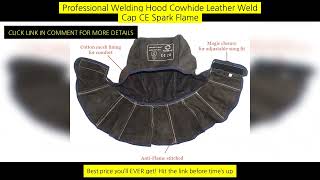 Professional Welding Hood Cowhide Leather Weld Cap Ce Spark Flame Retardant screenshot 4