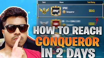 How To Reach Conqueror In Just 2 Days | BGMI