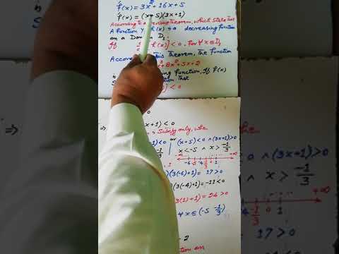 Find the Interval for which the function Y=f(x) is a Decreasing function