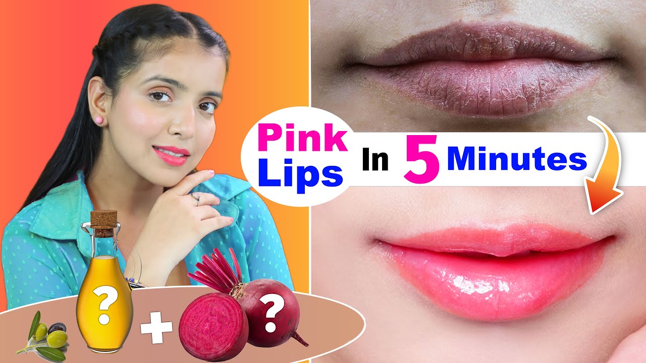 Soft PINK LIPS At Home NATURALLY In 5 Mins | How To Lighten Your Dark Lips | DIYQueen