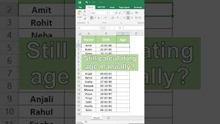 Auto Age Calculator 😱 | Excel Trick (Dynamic)