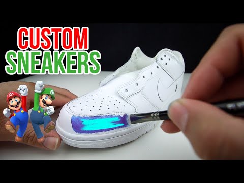 Super Mario Nintendo High Top Shoes Kids Size 2 Mario Luigi Sneakers Red  Green | eBay