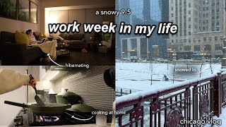 9-5 work week in my life | chicago snow, organizing my apartment, hibernating, & skin update