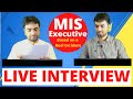 Live Interview of MIS Executive | Excel Interview preparation Question Answers Live Conversation