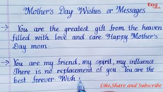 Mother's Day Wishes, Messages and Greetings | Mother's Day Special Wishes | writing | Eng Teach