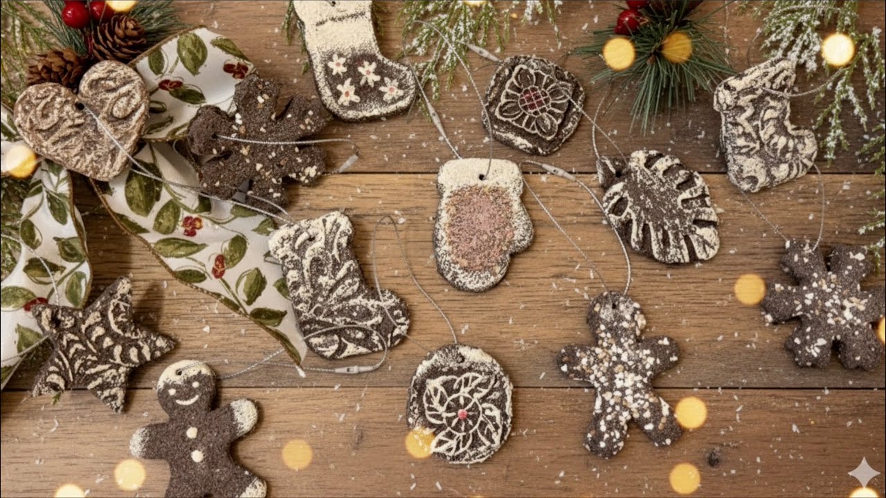 Upcycled Coffee Clay Charms: Seasonal Decor | 6 Ways to make Ornaments
