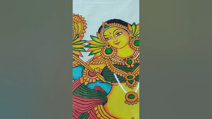 Mural work on Kerala saree